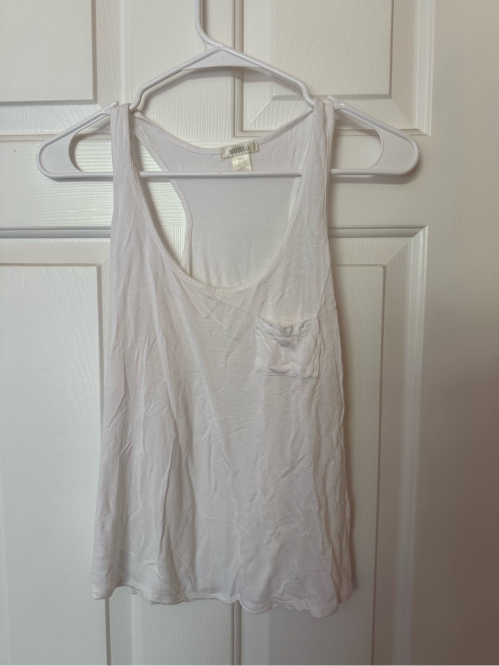 Bozzolo White Racerback Pocket Tank